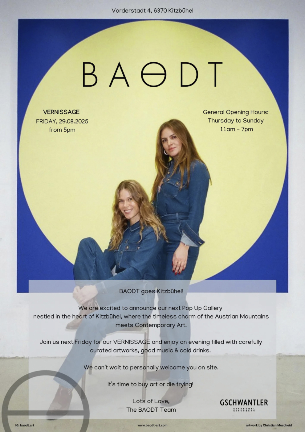 BAODT, Pop up, Kitzbühel, Streif, Vernissage, Künstler, Jakob Lang, Künstler, Art, Kunst, color, modern, Gemälde, artwork, gallery, Ausstellung